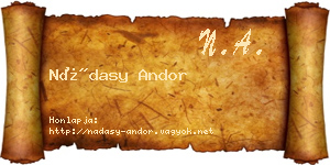 Nádasy Andor névjegykártya